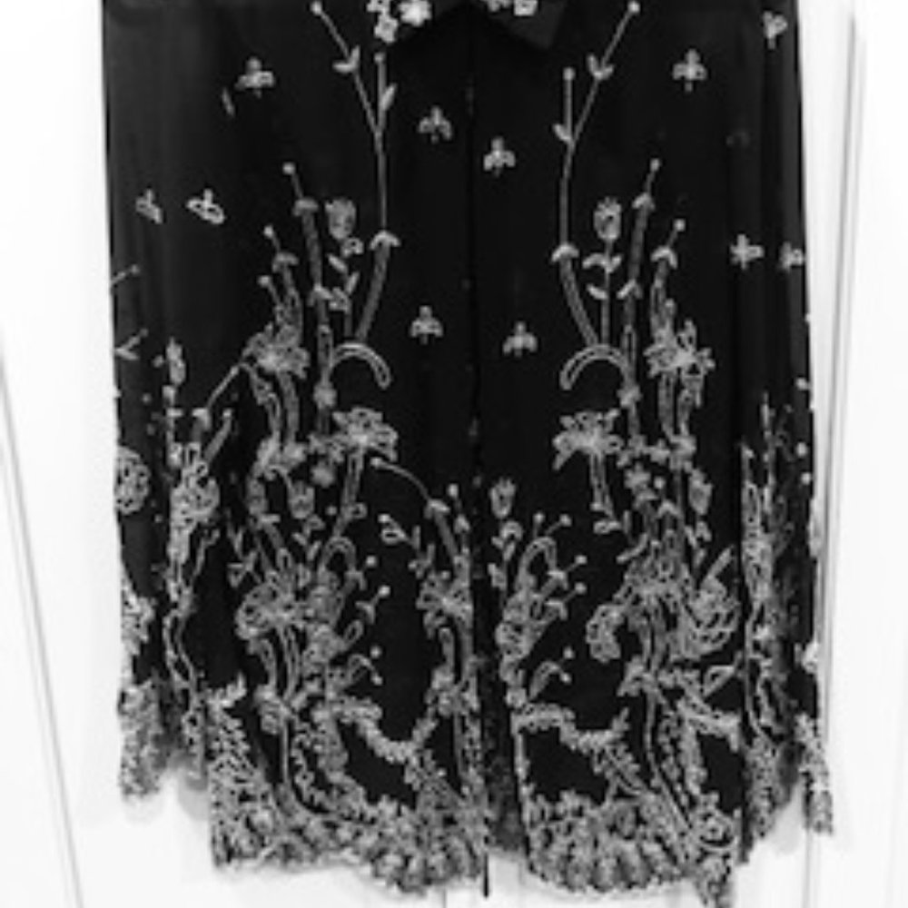 J KARA NY Sheer Embellished Formal Blouse - Picture 3 of 8